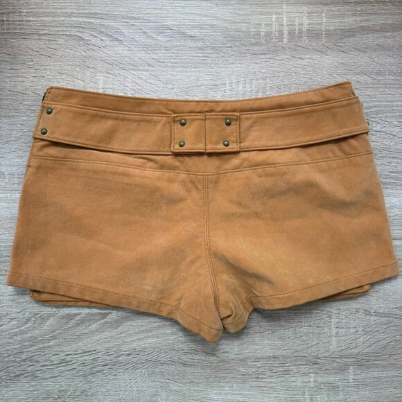 New Free People Micro Mini Suede Skort Low Rise We The Free Brown Stud Western 4 - Picture 4 of 11